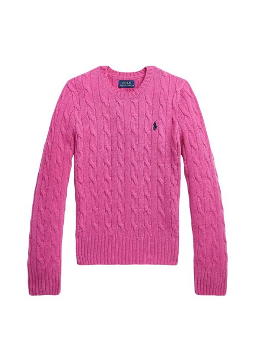 Maglione Bambina rosa con orlo a coste POLO RALPH LAUREN | 313877375004